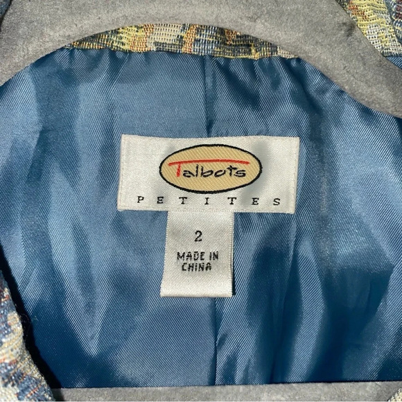 Women’s Vintage Victorian Floral Talbots brand Blazer Jacket blue Velvet size  2 - Picture 6 of 13